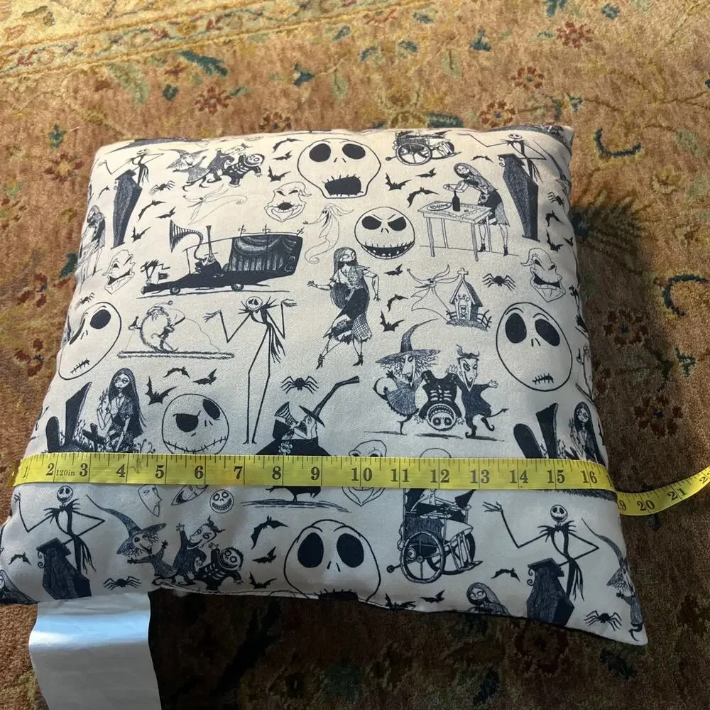 Disney The Nightmare Before Christmas Jack And Sally Embroidered Black Pillow